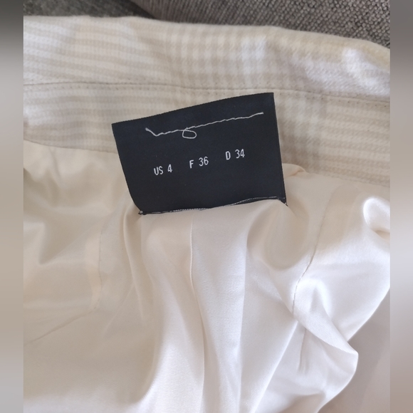 Akris 100% wool Woman's Suit Jacket - Cream/Plaid size 4 - Picture 4 of 5